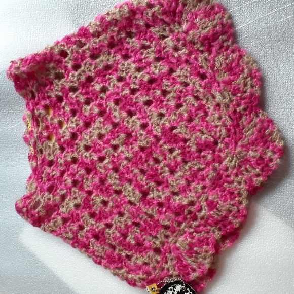 Peace of Cake Pink/Taupe Girl's Poncho New - Picture 1 of 3